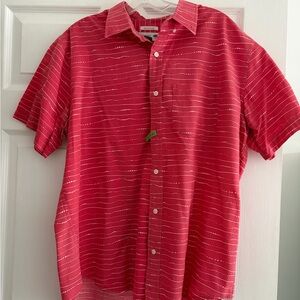Old Navy Red and White Striped Casual Shirt